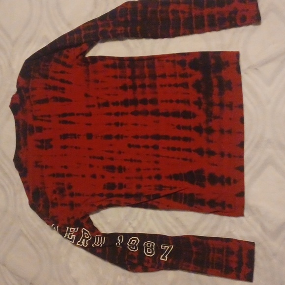 Red & Black Long Sleeved Aeropostale T-Shirts Men's Small - Picture 3 of 3